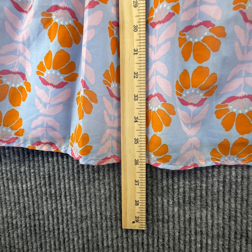 J. Marie Dress Womens Size M Blue Orange Floral Tiered Babydoll JM1899 Excellent - Picture 3 of 7